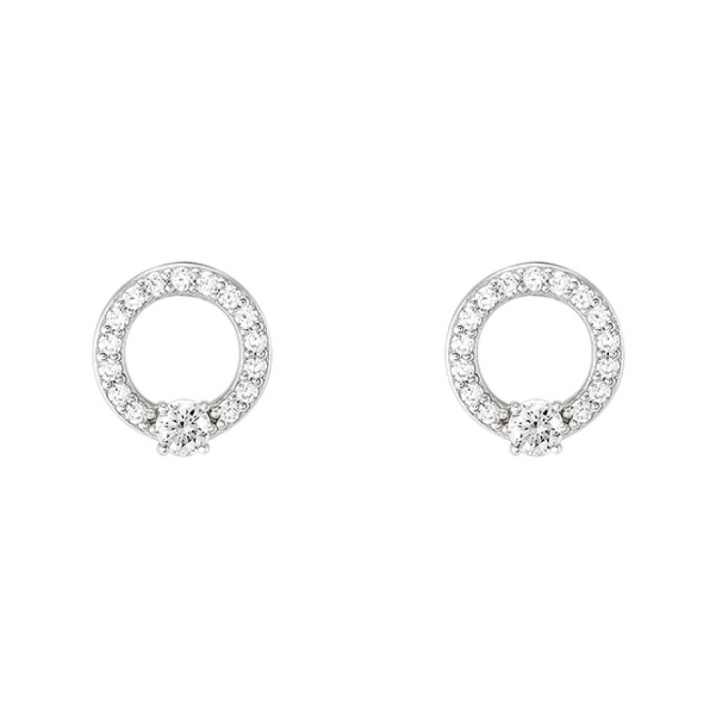 CONJUNTO UNIKE CLASSY & CHIC CIRCLE EM PRATA 925% COM ZIRCÓNIAS "UK.PK.1206.0006"