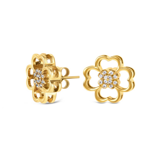 BRINCOS ONE SENHORA BLISS CRYSTAL GOLD