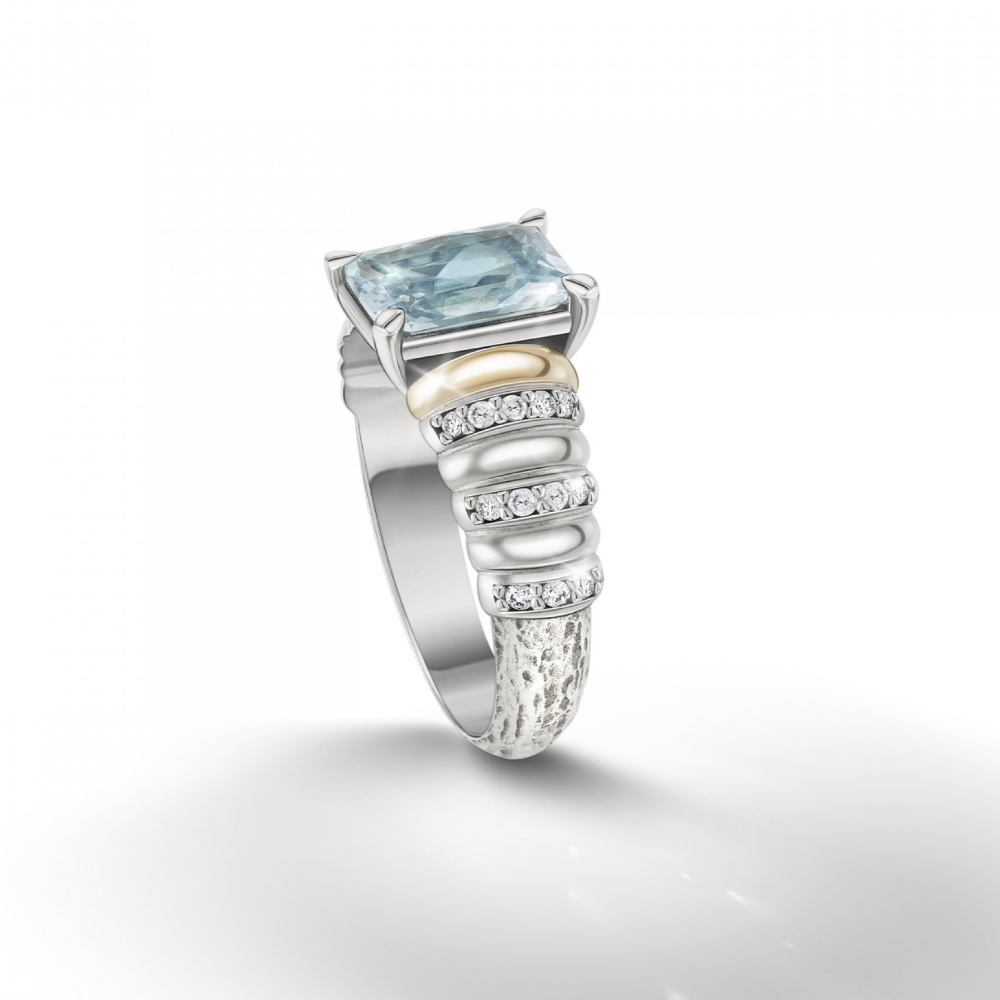 ANEL TASHI COTE D'AZUR AZUL 18 PRATA 925% 6,2GR E OURO 375%0,3GR