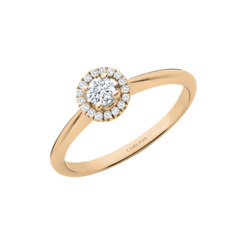 Solitário Carlton Jewellery Halo Ouro 18k com Diamantes