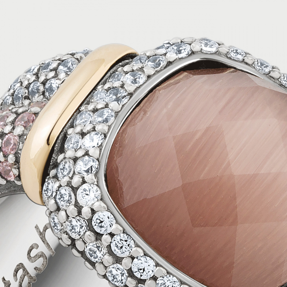 ANEL TASHI PARIS EM PRATA 925% E OURO 9K COM ZIRCÓNIAS