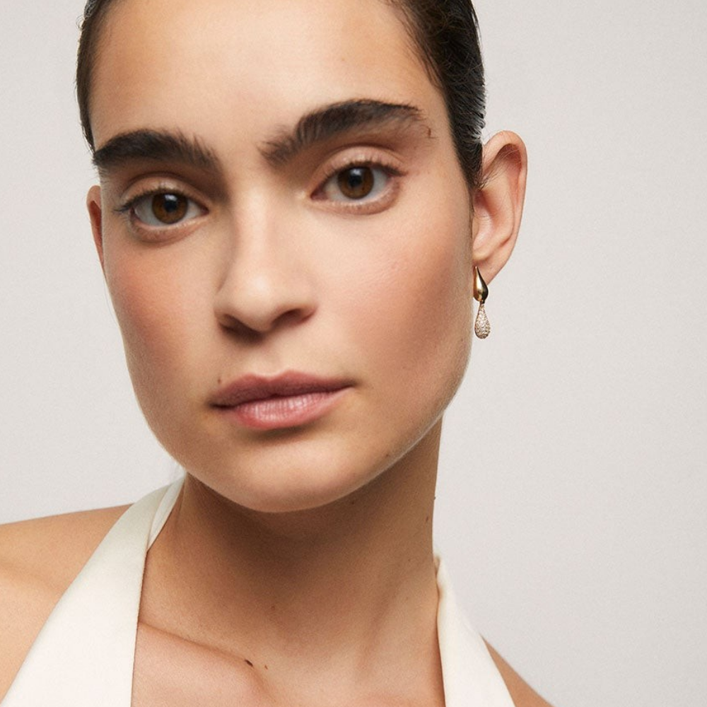 BRINCOS VIDAL & VIDAL EM BRONZE COM BANHO DE OURO 18K