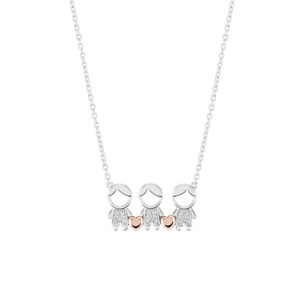 COLAR UNIKE EM PRATA 925% COM ZIRCÓNIAS TRIPLE BOY