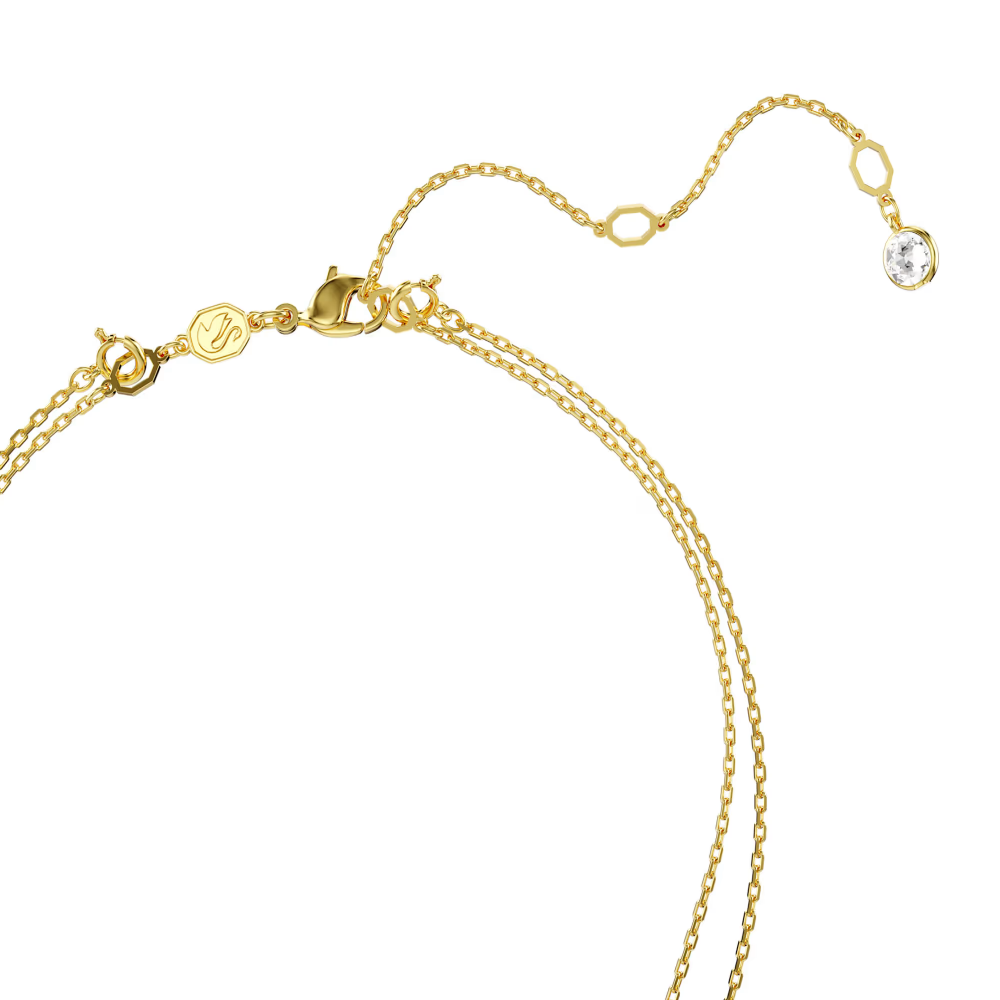 Colar duplo Swarovski layered Sublima Branco, Lacado a dourado
