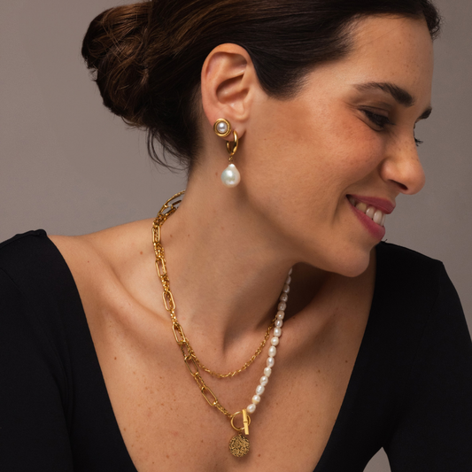 COLAR ONE SENHORA NECKMESS PEARLY GOLD