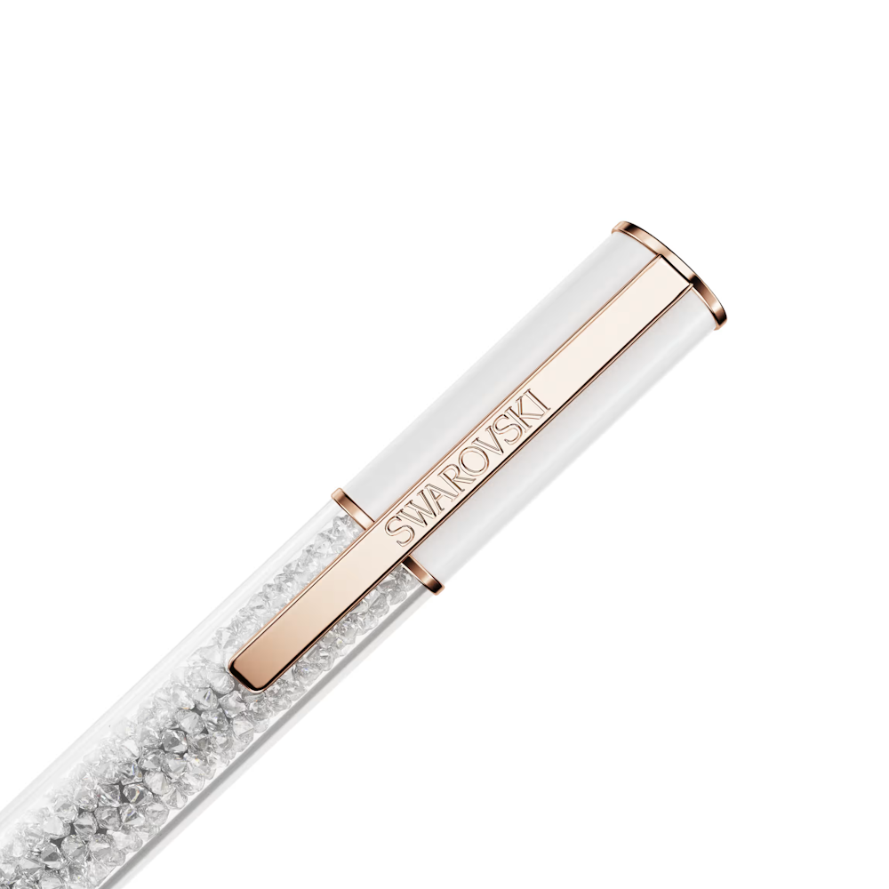 Caneta Swarovski Crystalline Lustre ballpoint pen, White, Rose gold-tone plated
