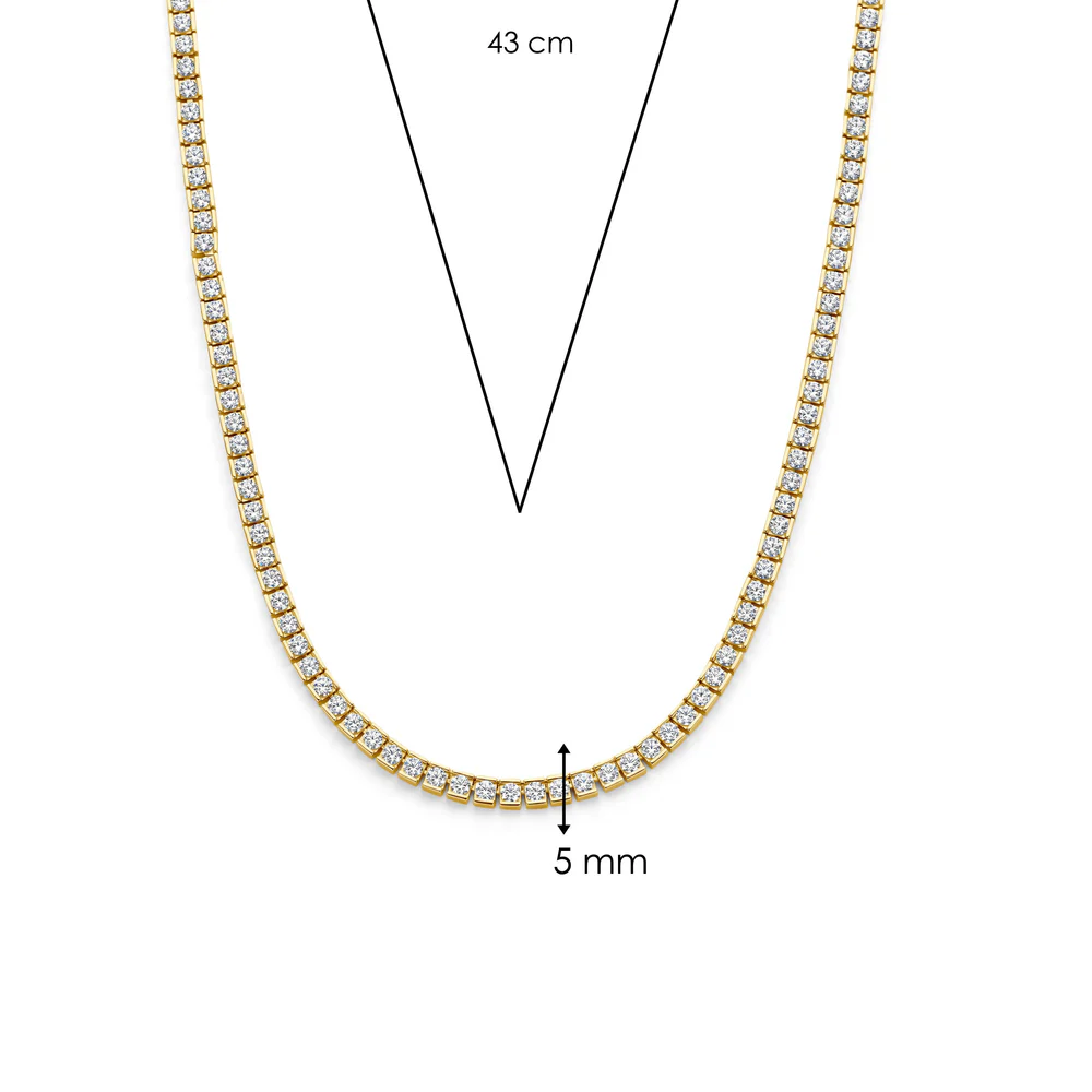 COLAR EM PRATA 925% DOURADA COM ZIRCÓNIAS