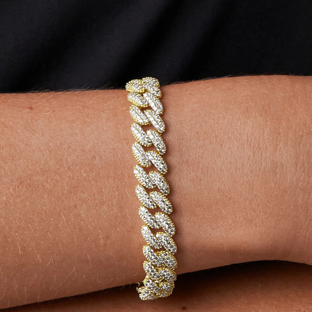 PULSEIRA MICAEL KORS EM PRATA 925% PLAQUEADA OURO C/ ZIRCONIAS MKC1427AN710