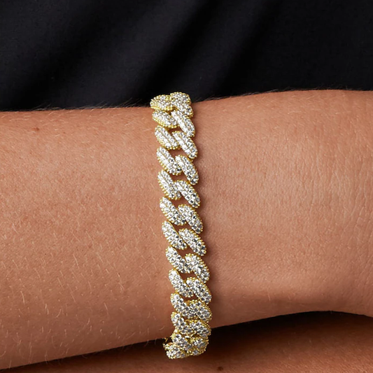 PULSEIRA MICAEL KORS EM PRATA 925% PLAQUEADA OURO C/ ZIRCONIAS MKC1427AN710