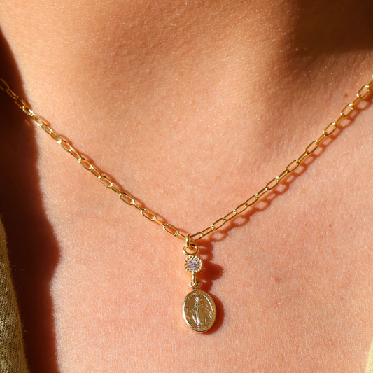 FIO EUGÉNIO CAMPOS EM PRATA 925% DOURADA MEDALHA C/ ZIRCÓNIA