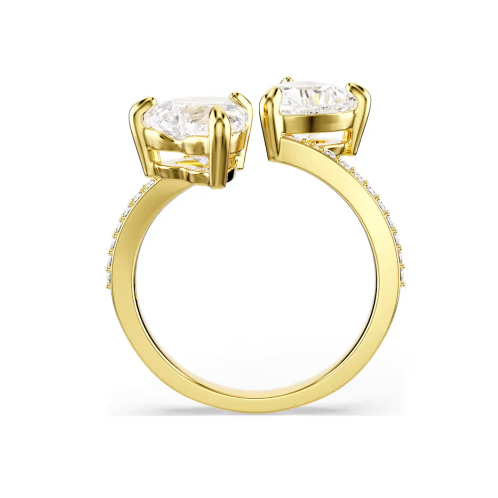 Anel Swarovski Mesmera Lapidação Coração, Pavé, Branco, Lacado a dourado 58