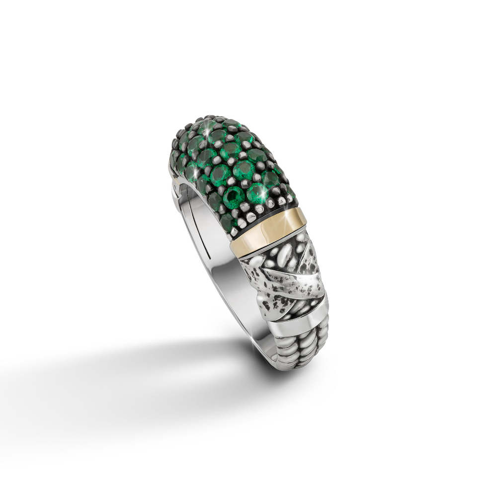 ANEL TASHI BY ME VERDE EM PRATA 925% E OURO 375
