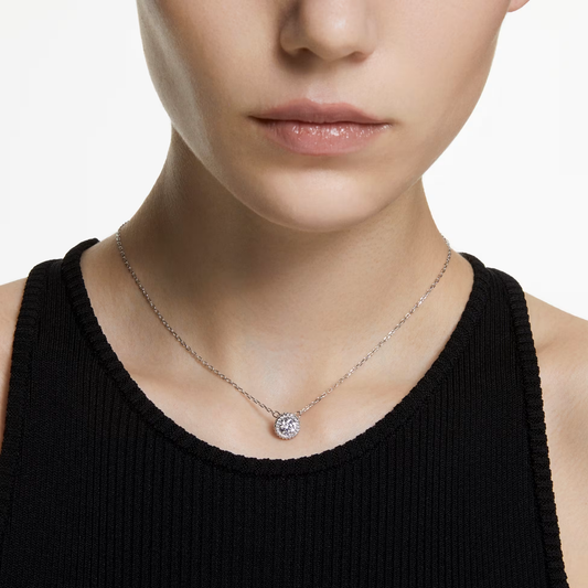 Pingente Swaroski Una Angelic Lapidação redonda, Pavé, Branco, Lacado a ródio