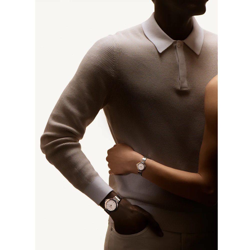 RELÓGIO PEQUIGNET MOOREA AÇO E OURO