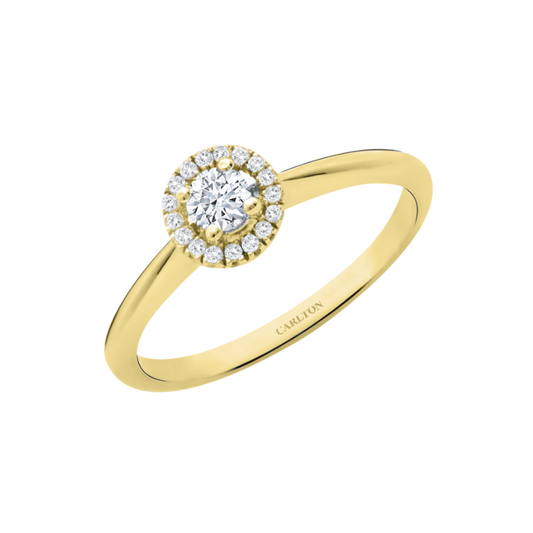 Solitário Carlton Jewellery Halo Ouro 18k com Diamantes