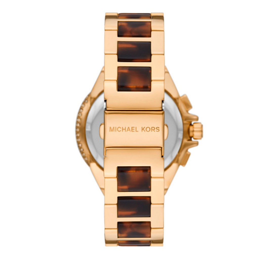 RELOGIO MICHAEL KORS DOURADO E CASTANHO C/ PEDRAS