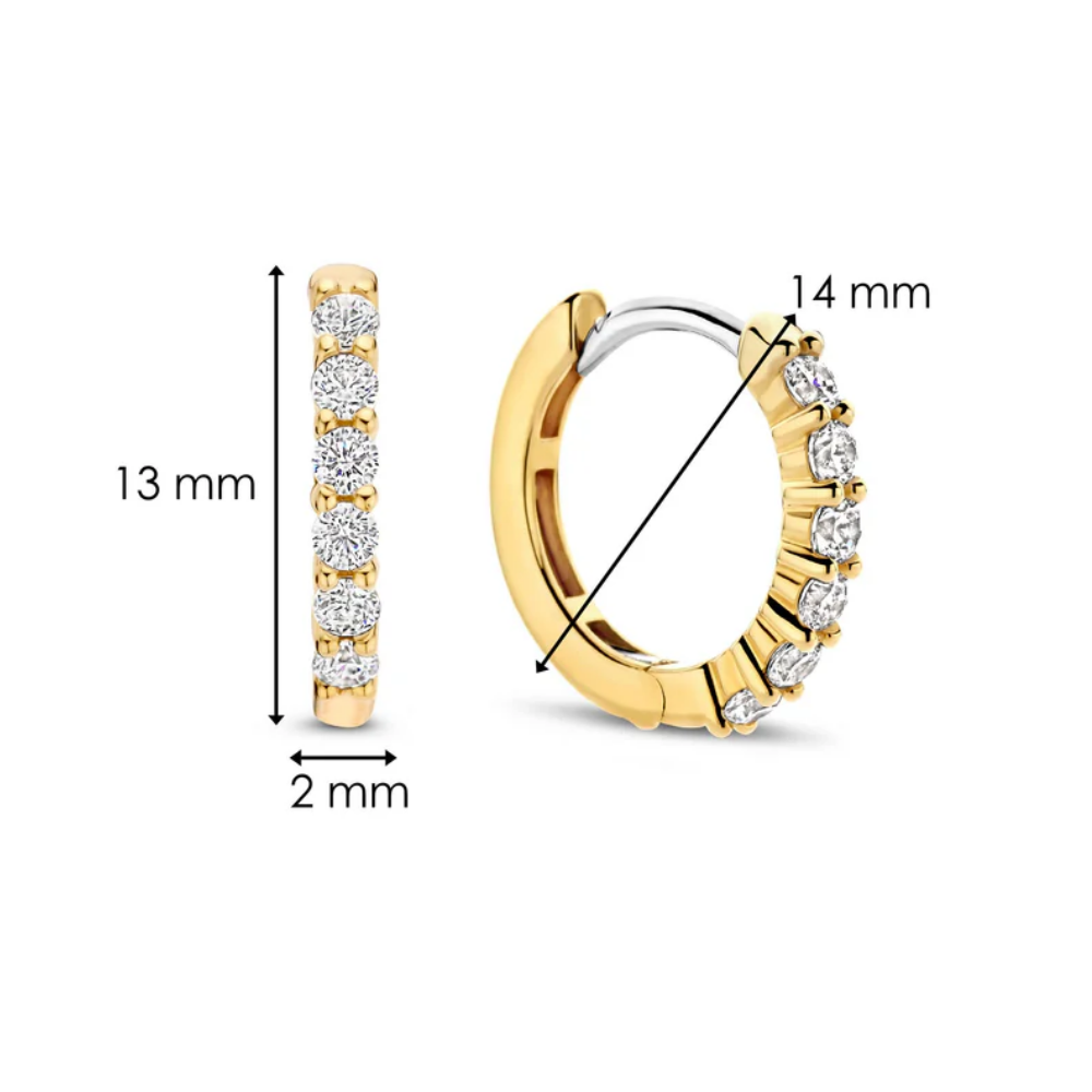 ARGOLAS TI SENTO EM PRATA 925% PLAQUIADA A OURO 18K C/ ZIRCONIAS 7957ZY