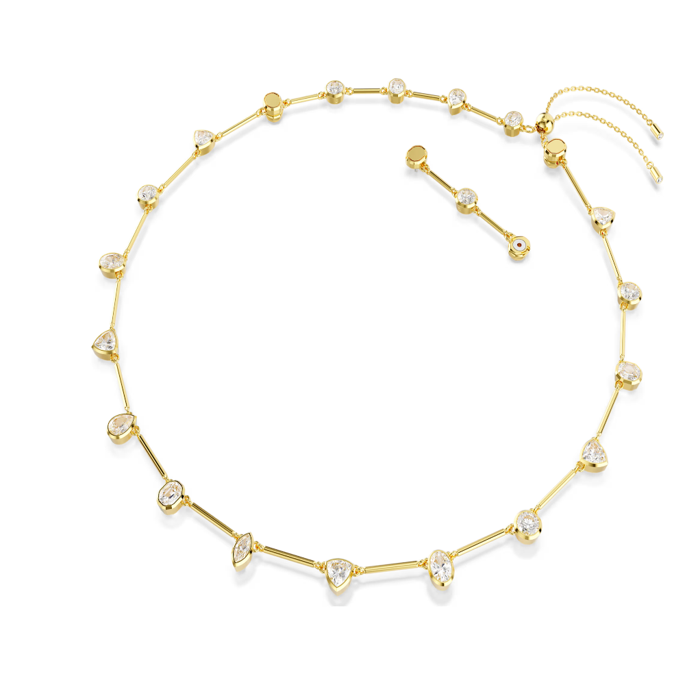 CONJUNTO COLAR+PULSEIRA SWAROVSKI DOURADO COM CRISTAL