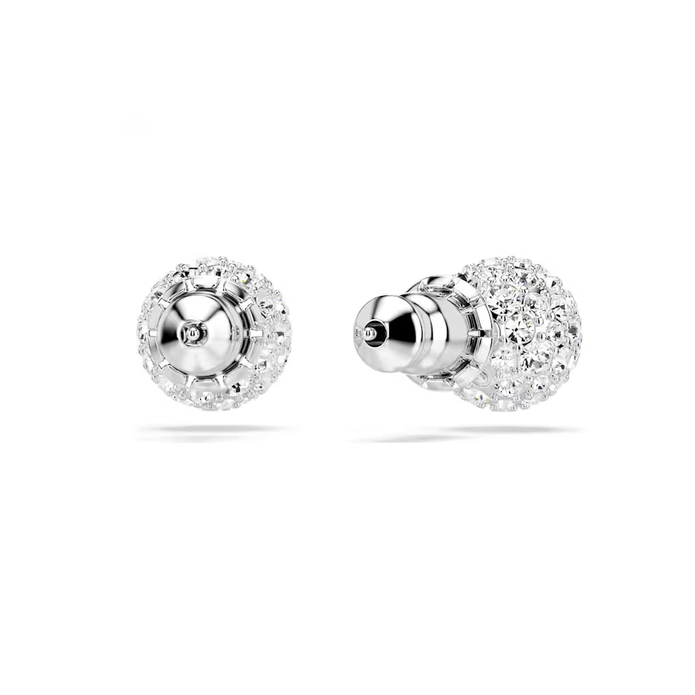 Brincos Swarovski stud Dextera Lapidação redonda, Esfera, Branco, Lacado a ródio