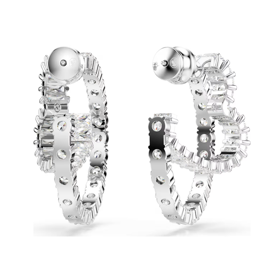 BRINCOS SWAROVSKI MATRIX HEART HOOP