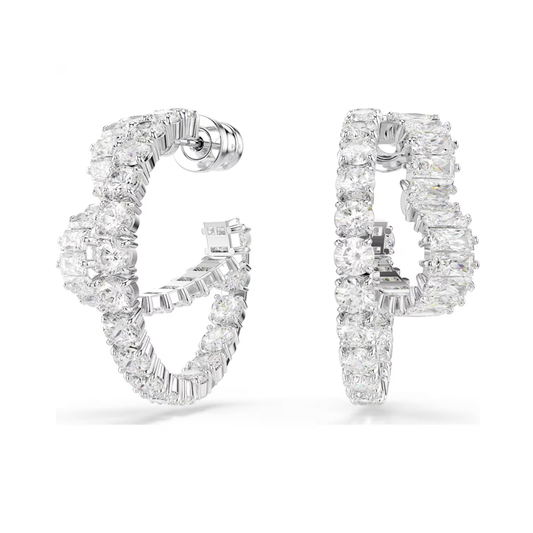 BRINCOS SWAROVSKI MATRIX HEART HOOP