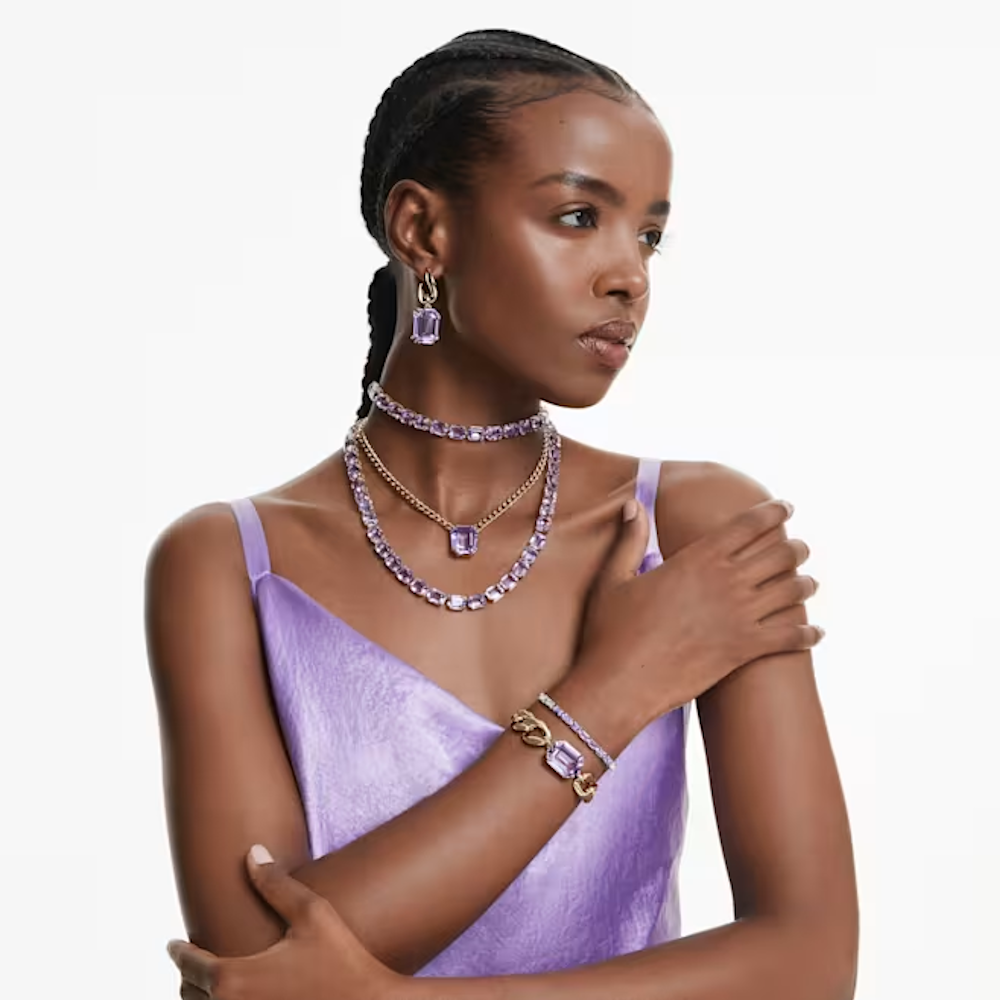 PULSEIRA SWAROVSKI BAGUETTE CRISTAL PUR/RHS