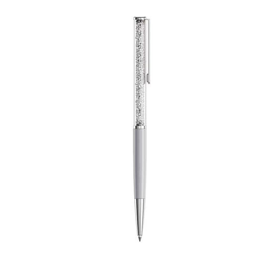 Caneta Swarovski Crystalline Silk ballpoint pen, Gray, Gray lacquered, Chrome Plated
