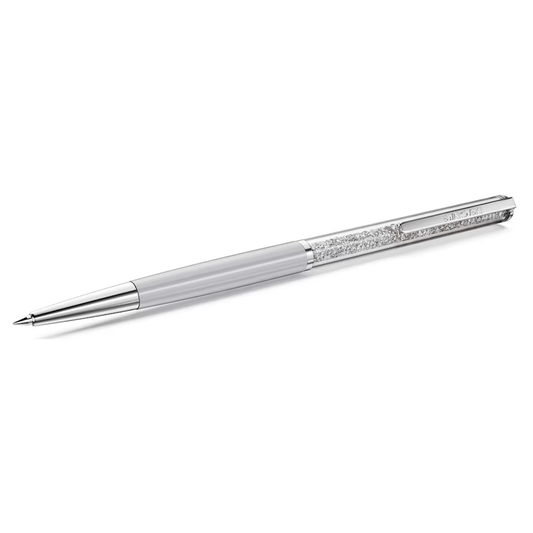 Caneta Swarovski Crystalline Silk ballpoint pen, Gray, Gray lacquered, Chrome Plated