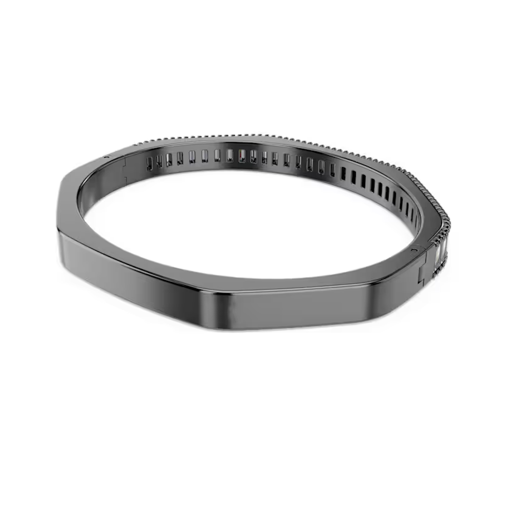 Bracelete Swarovski Matrix Lapidação Baguete, Modelo octagonal, Cinzenta, Lacada a ródio