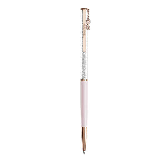 Caneta Swarovski Crystalline Silk ballpoint pen, Infinity, Pink lacquered, Rose gold-tone plated