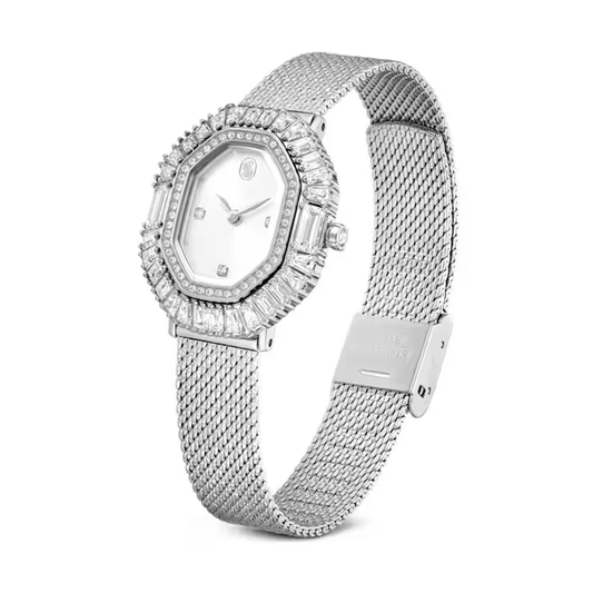 Relógio Swarovski Matrix octagon Pulseira de metal, Prata, Aço inoxidável