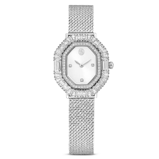 Relógio Swarovski Matrix octagon Pulseira de metal, Prata, Aço inoxidável