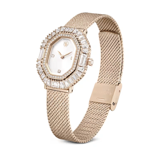 Relógios Swarovski Matrix octagon Pulseira de metal, Dourado, Acabamento em champanhe dourado