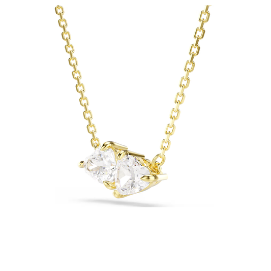 Fio Swarovski Mesmera Attract necklace, Heart, White, Gold-tone plated com zircónias