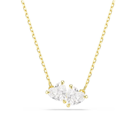 Fio Swarovski Mesmera Attract necklace, Heart, White, Gold-tone plated com zircónias