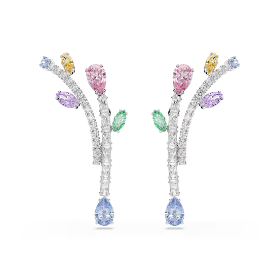 Brincos compridos Ariana Grande x Swarovski, Combinação de lapidações, Multicor, Lacado a ródio