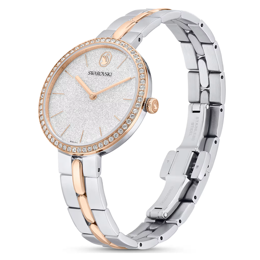Relógio Swarovski Cosmopolitan Fabrico suíço, Pulseira de metal, Prata, Acabamento de combinação de metais