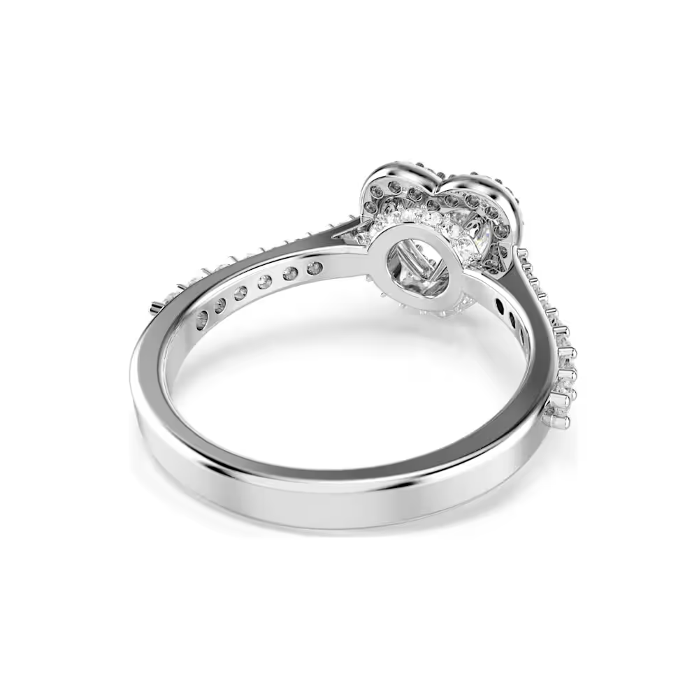 Anel Swarovski com motivo Una Angelic Combinação de lapidações, Coração, Branco, Lacado a ródio 52