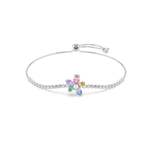 Pulseira Ariana Grande x Swarovski, Combinação de lapidações, Flor, Multicor, Lacado a ródio