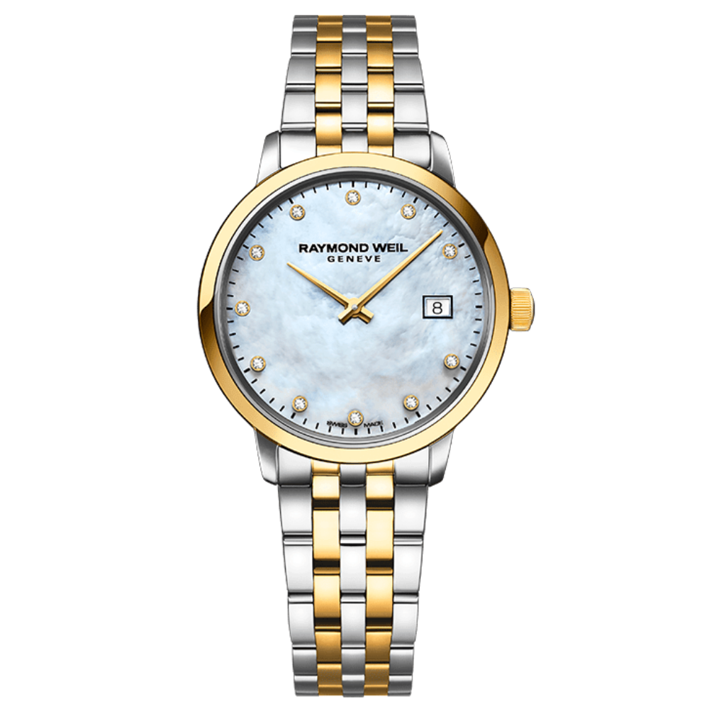 RELOGIO RAYMOND WEIL TOCCATA BICOLOR MOSTRADOR MADREPEROLA C/ DIAMANTES 5985-STP-97081