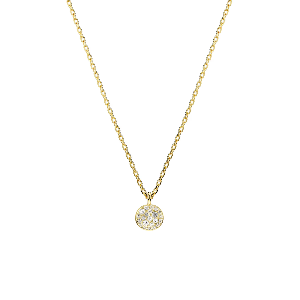 Colar duplo Swarovski layered Sublima Branco, Lacado a dourado
