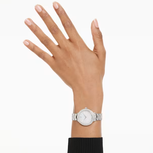 Relógio Swarovski Matrix 3-link Fabrico suíço, Pulseira de metal, Prata, Aço inoxidável