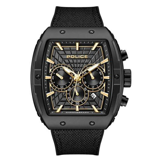 RELOGIO POLICE HOMEM CRNO MOST. PRETO BRAC. SILICONE PRETA