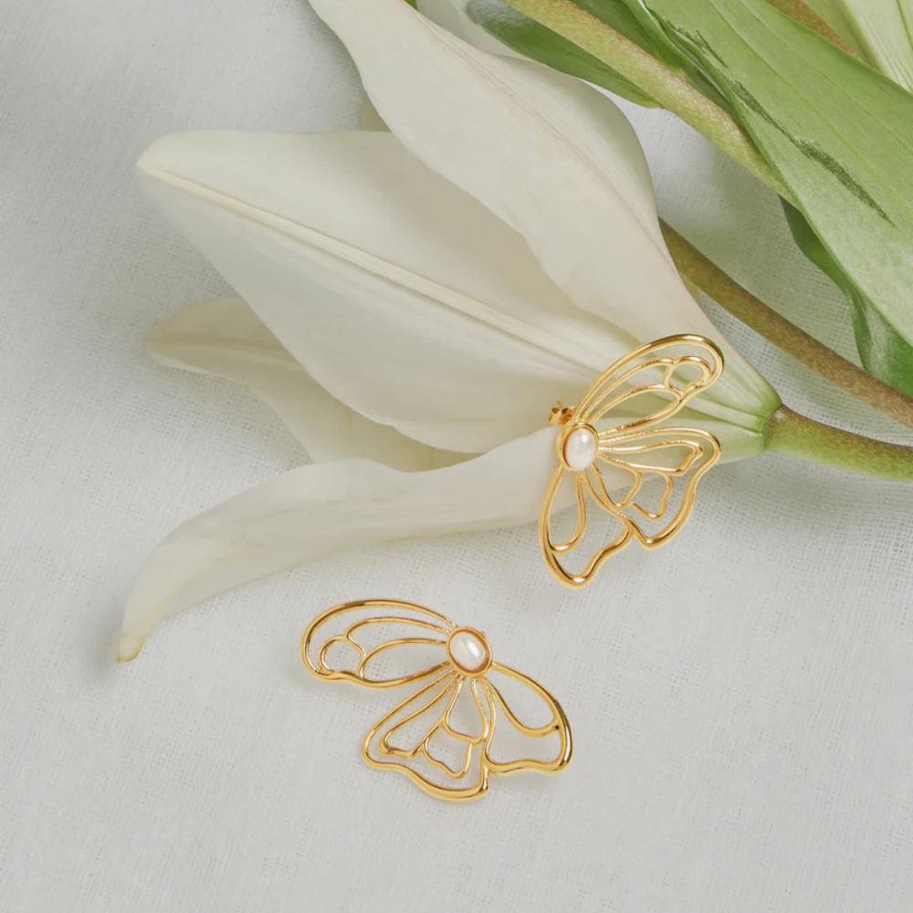 BRINCOS ONE SENHORA MARGOT PETAL GOLD