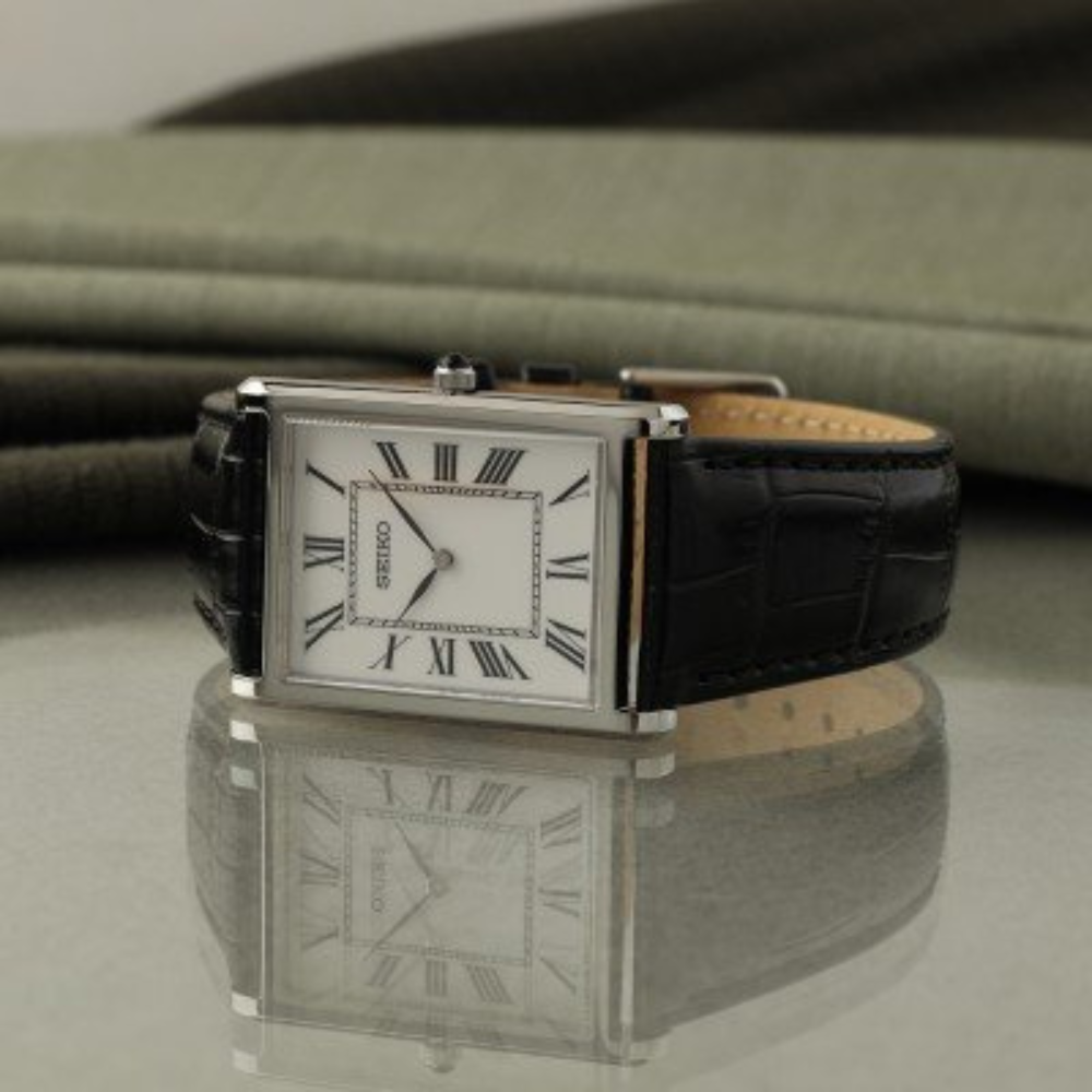 RELOGIO SEIKO HOMEM CLASSICO RET. VIDRO SAFIRA CX PRATEADO MOST. BRANCO