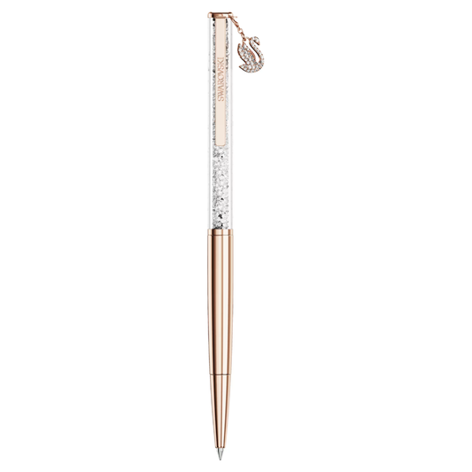 Esferográfica Swarovski Crystalline Cisne, Lacado a rosa dourado