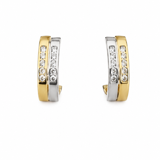 BRINCOS EM OURO 9K COM ZIRCONIAS