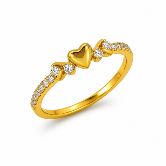 ANEL EM PRATA 925% PLAQUEADO A OURO COM ZIRCONIAS