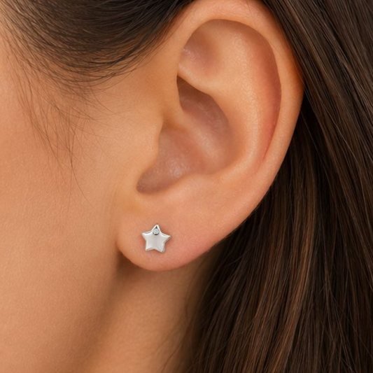 BRINCOS EM PRATA 925 PRATEADO ESTRELA COM ZIRCONIA