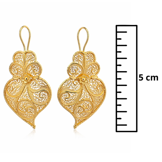 BRINCOS CORAÇÃO DE VIANA EM PRATA 925%